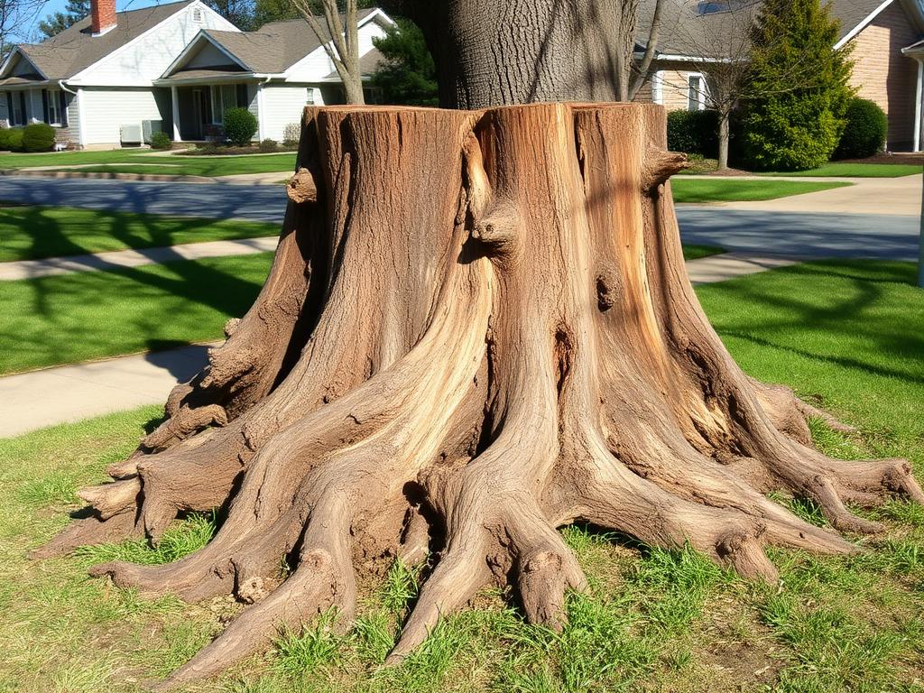 Tree stump before grinding